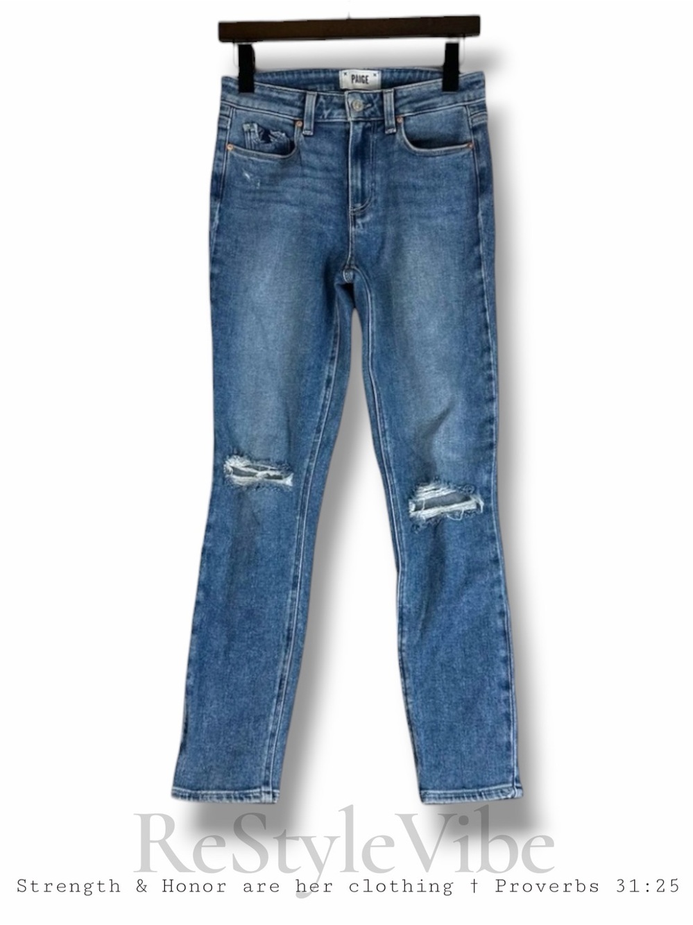 PAIGE Women’s Size 26 Denim Jeans Hoxton Ankle Style High Rise Fit Stretch